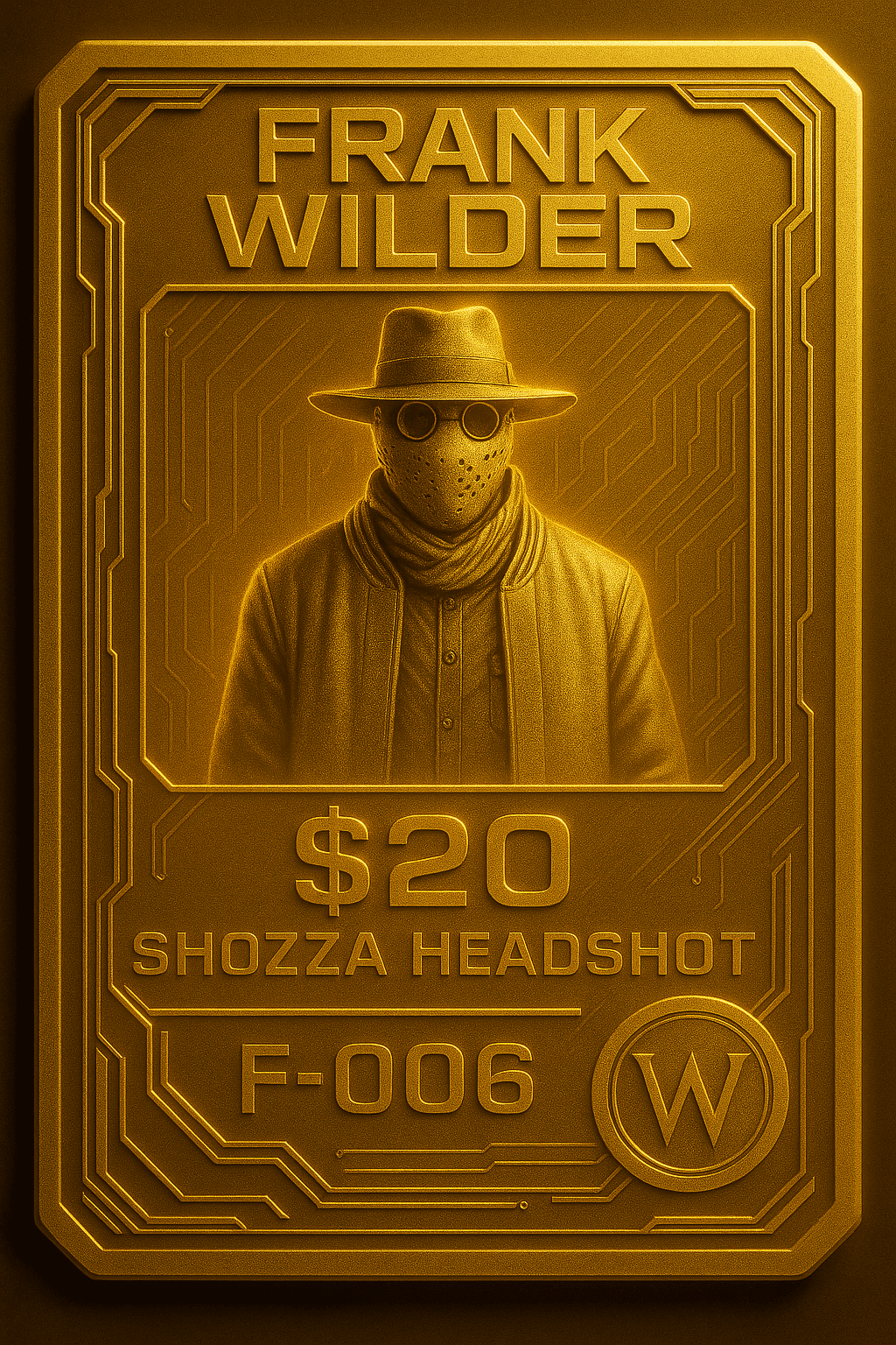 Contract card for Frank Wilder