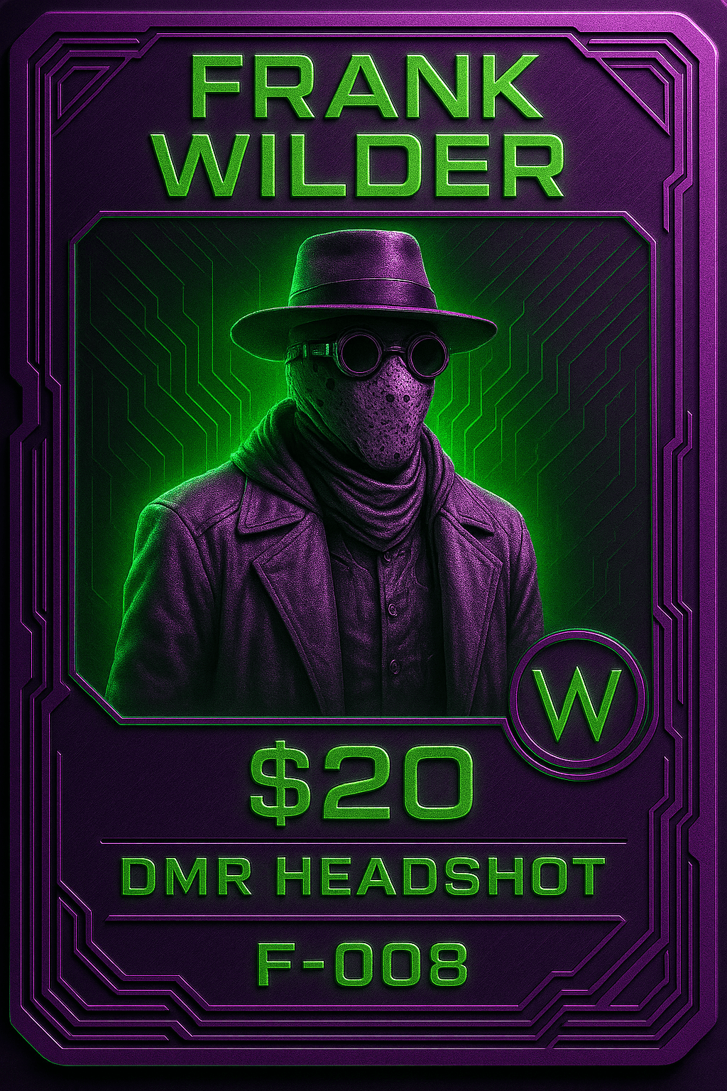 Contract card for Frank Wilder